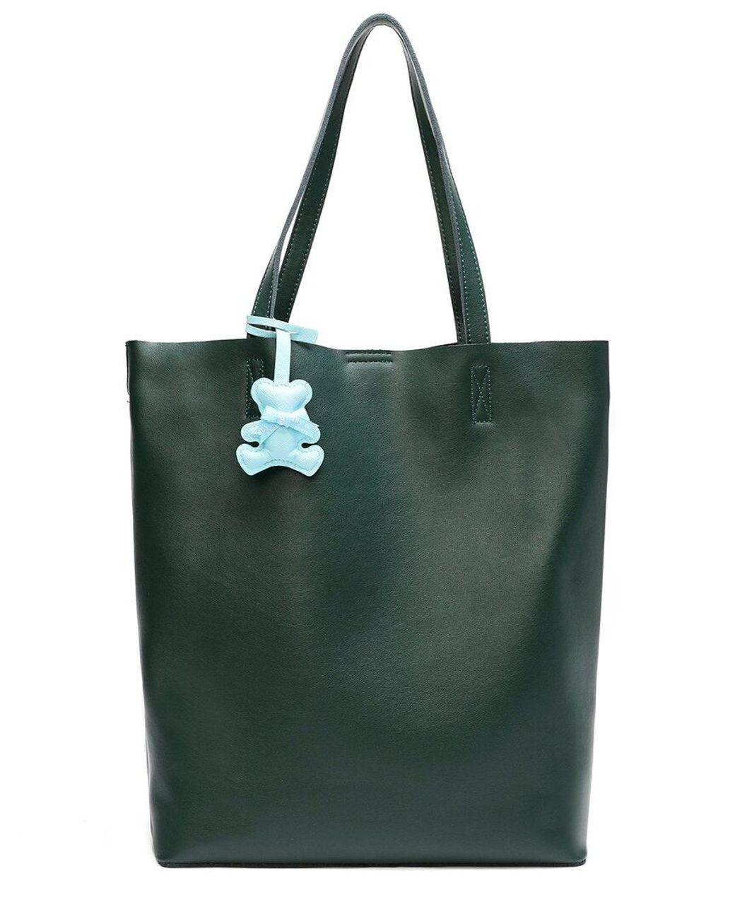 Tiffany & Fred Paris Green Smooth Leather Tote