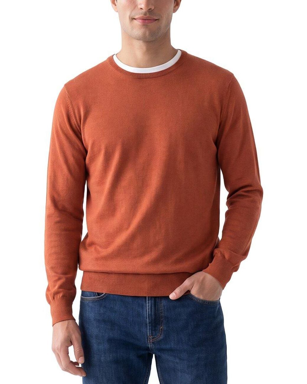 Gran Sasso Red Wool Crewneck Sweater for men