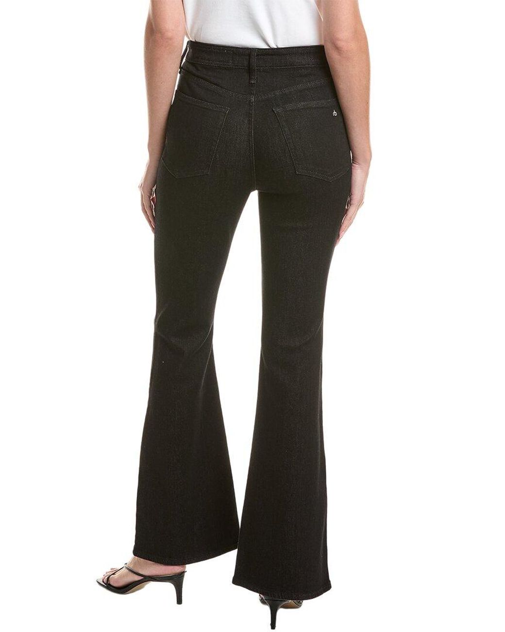 Rag & Bone Black Casey High Rise Flare Jean
