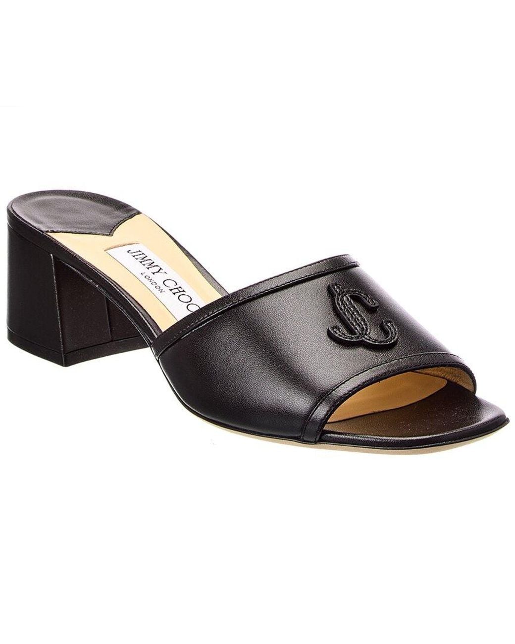 Jimmy Choo Black Doray 45 Leather Pump