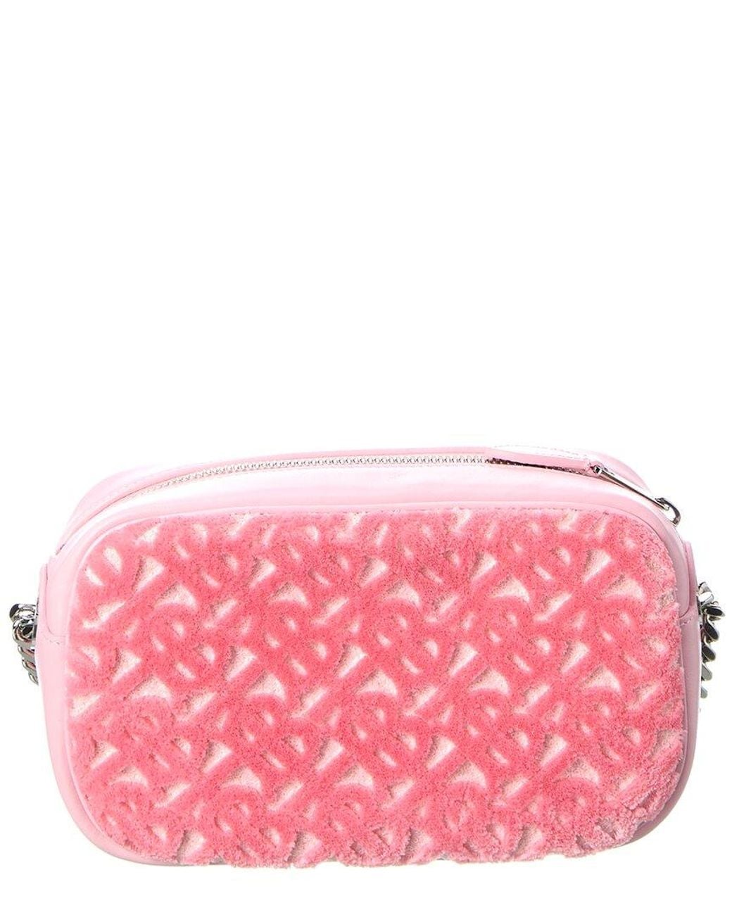 Burberry Pink Lola Mini Terry & Leather Camera Bag