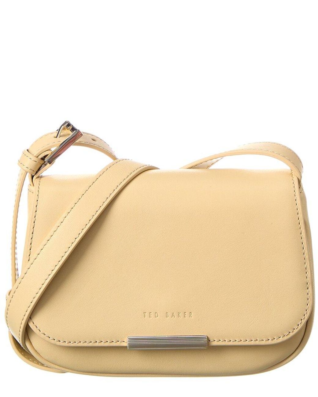 Ted Baker Bagira Curved Baguette Leather Crossbody in Natural | Lyst