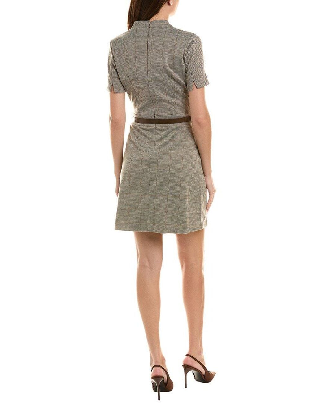 Sharagano Natural Puppytooth Mini Dress