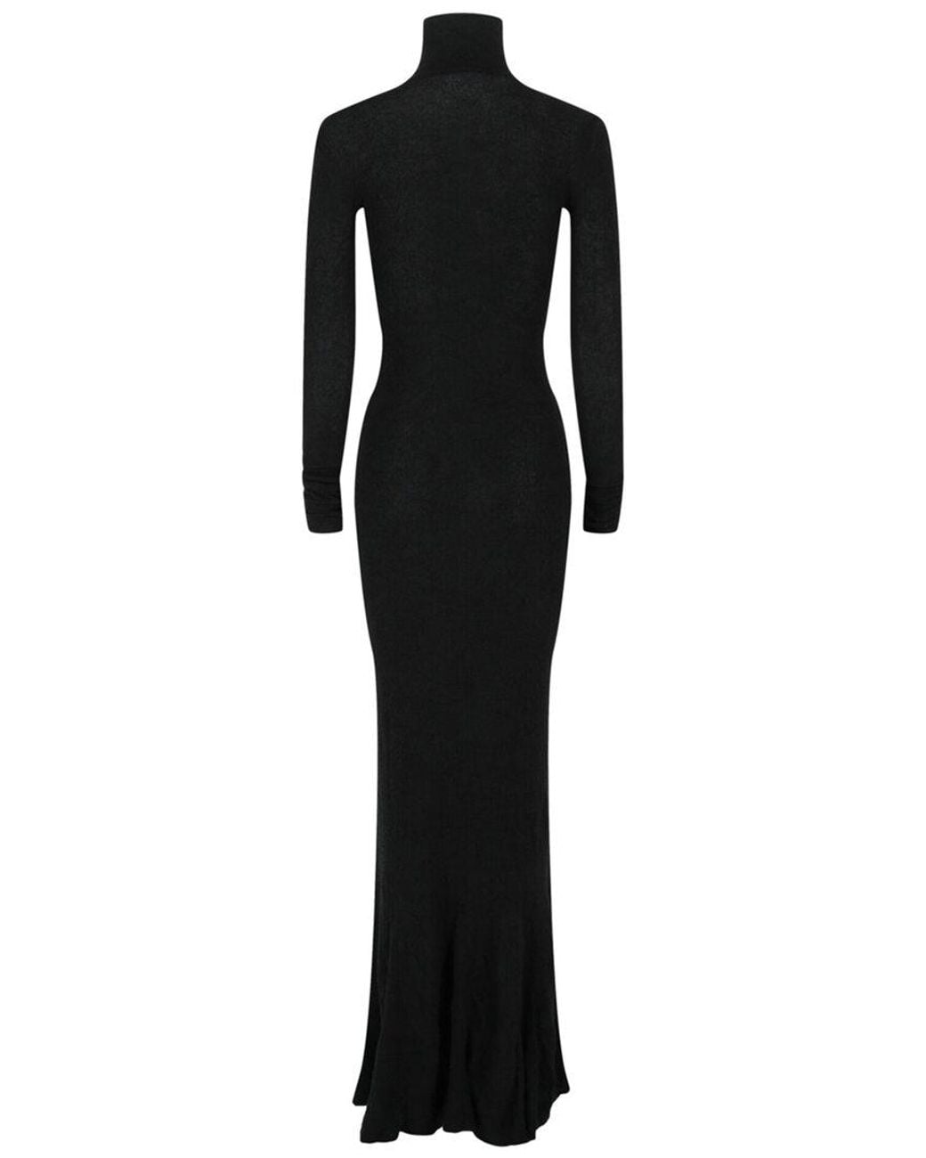 Balenciaga Black Maxi Godet Dress
