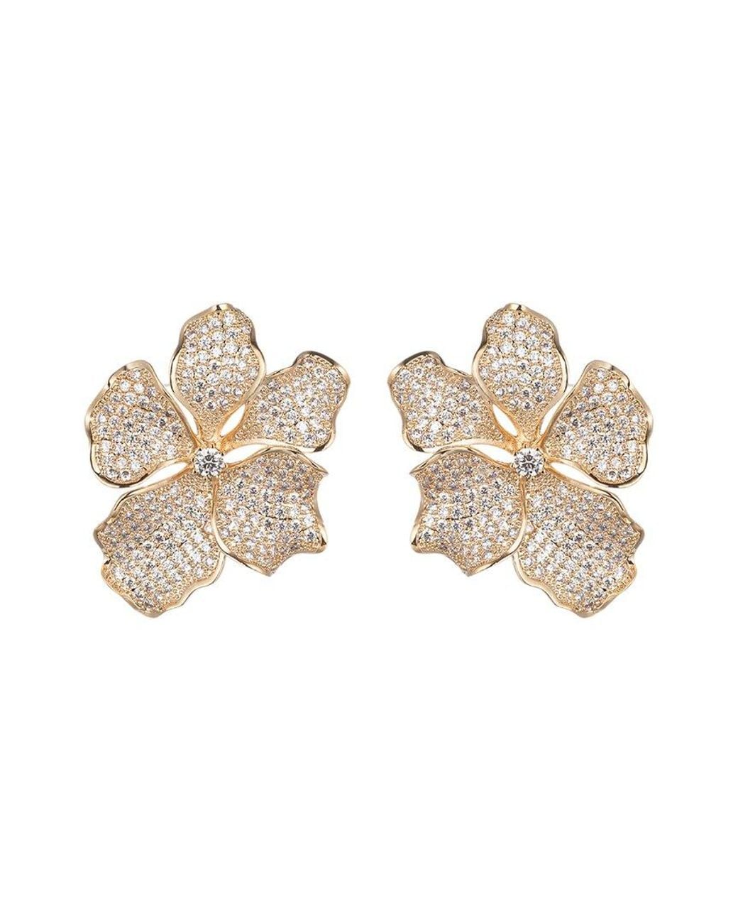 Eye Candy LA White Cz Harper Flower Dangle Earrings