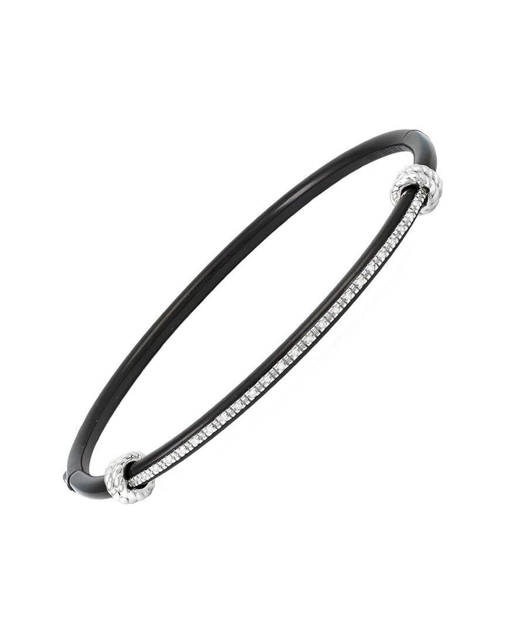 Diamond Select Cuts Metallic Stainless Steel 0.09 Ct. Tw. Diamond Bangle