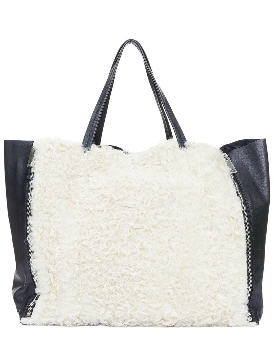 Céline Natural Shearling 2011 Zip Tote (Authentic Pre-Loved)
