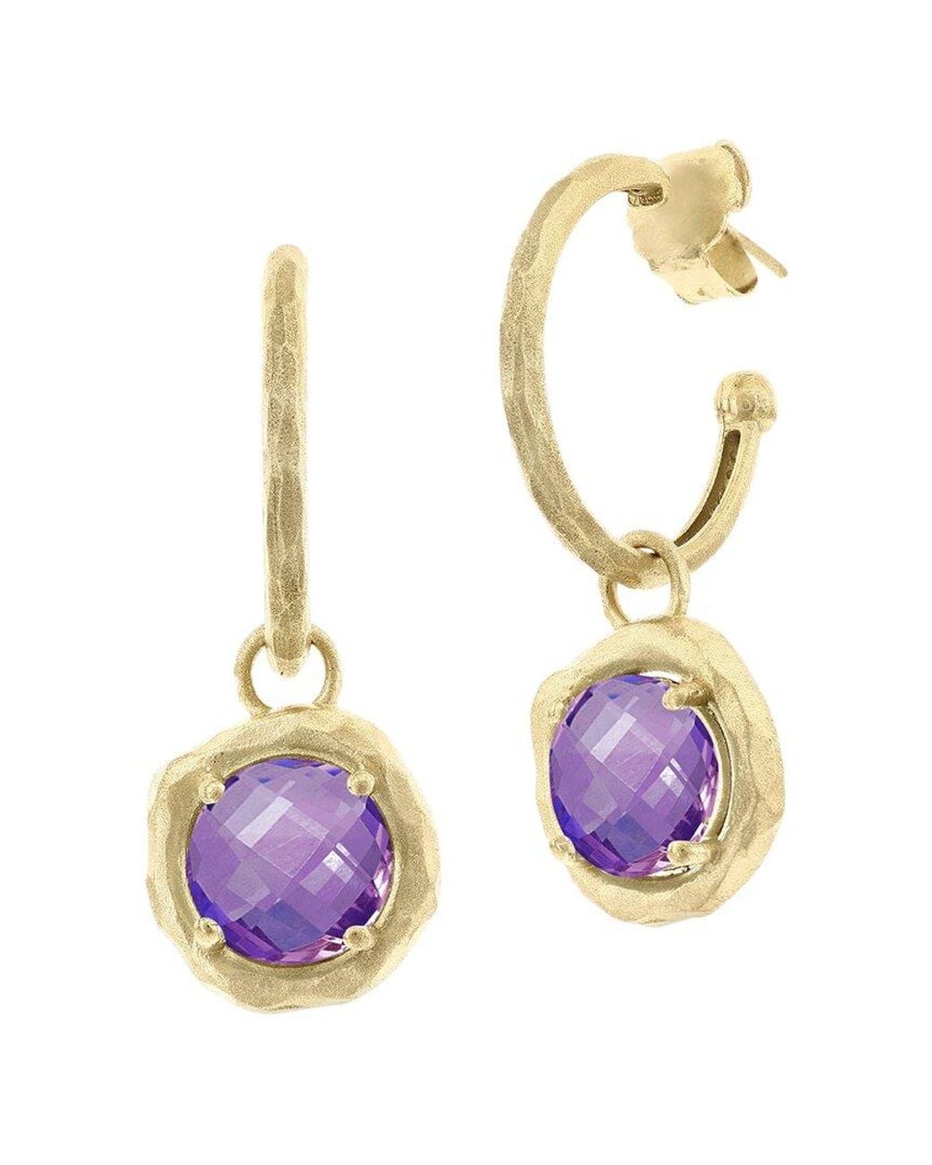 Reiss Pink 14K 6.50 Ct. Tw. Diamond & Amethyst Charm Earrings