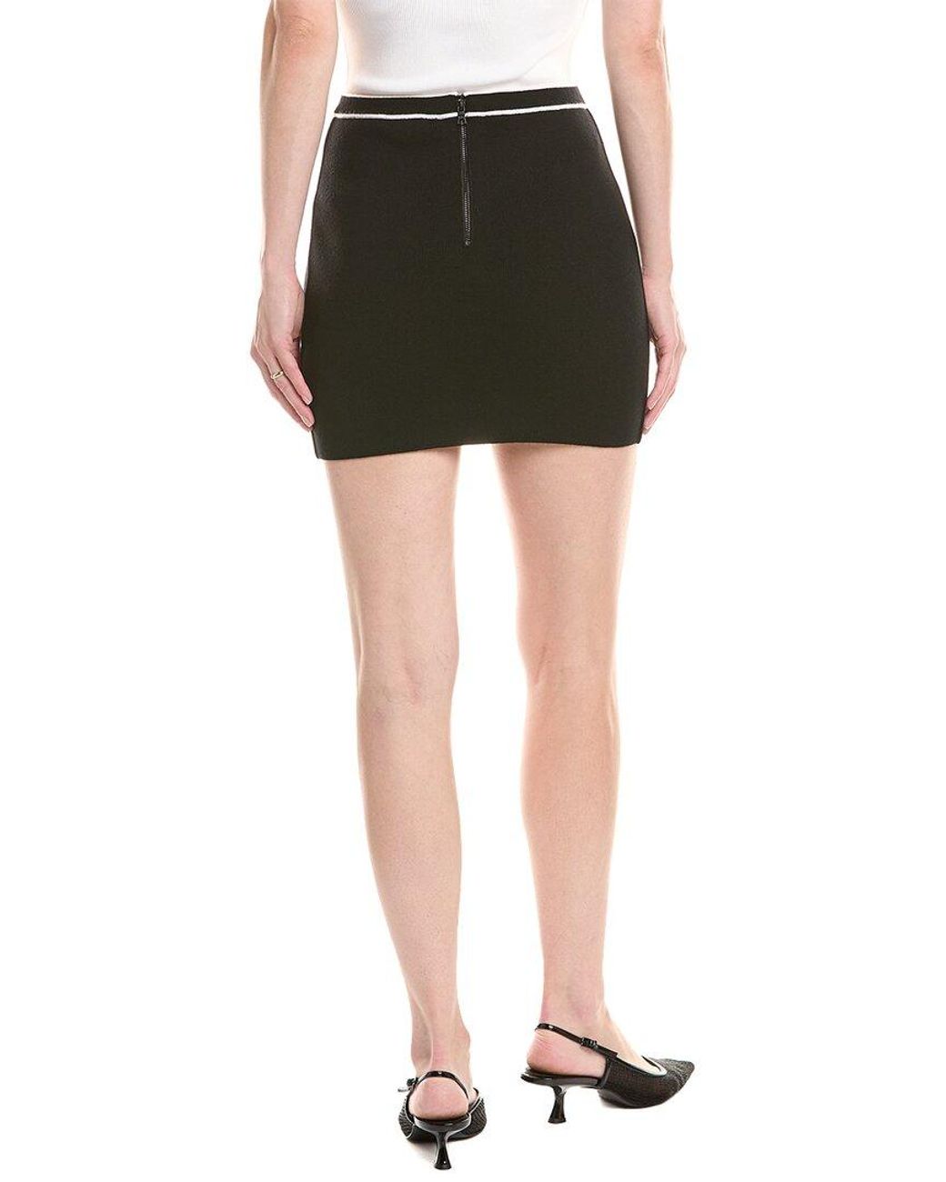 Alice + Olivia Green Kipp Knit Wool-Blend Mini Skirt