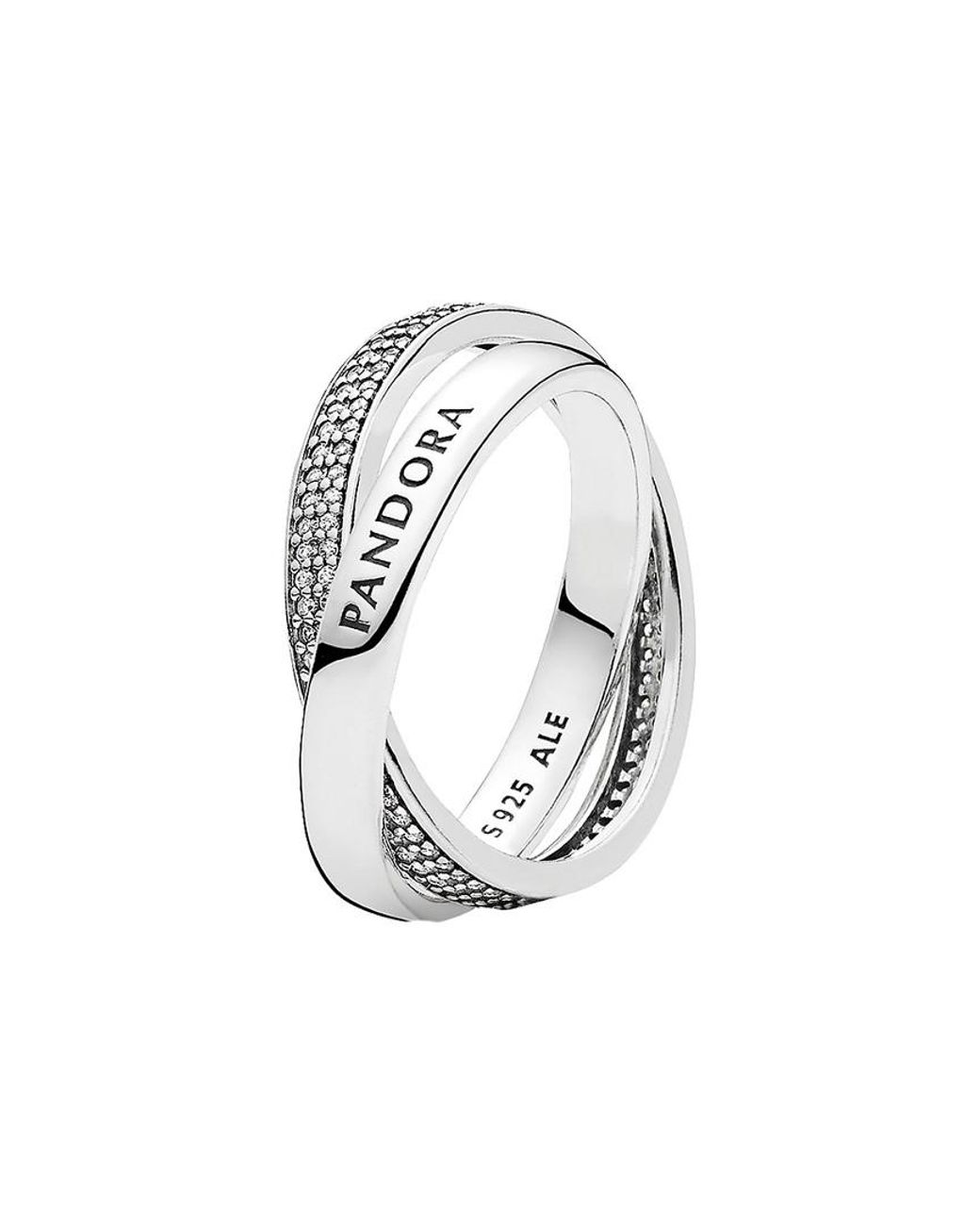 PANDORA Silver Cz Promise Ring in White | Lyst