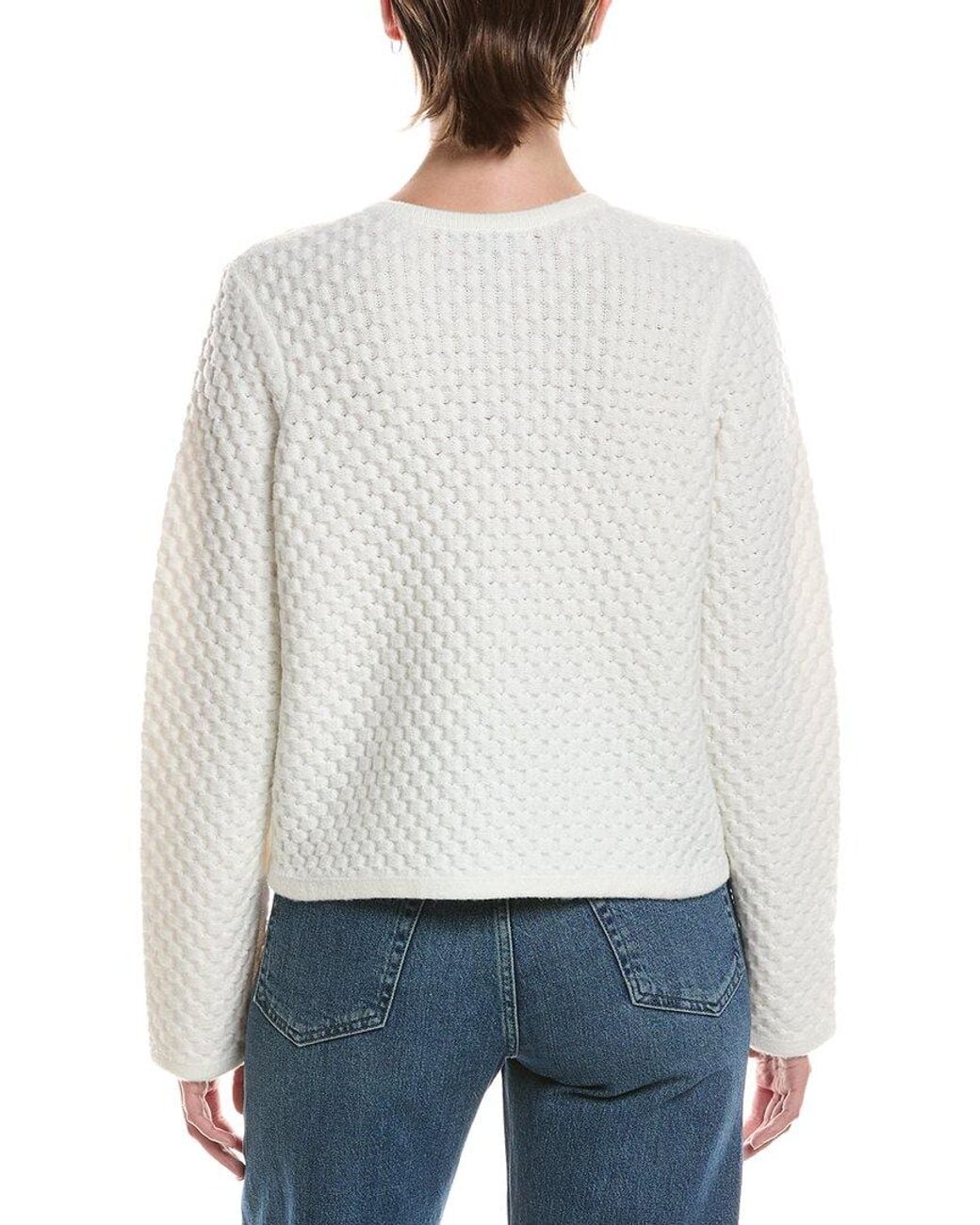 Michael Stars White Cera Honeycomb Stitch Cardigan