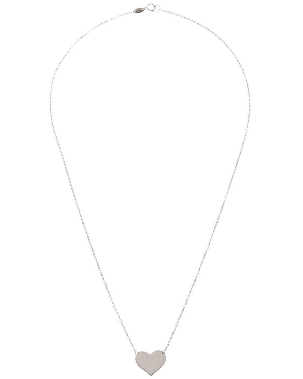 Italian Gold White 10K Heart Necklace