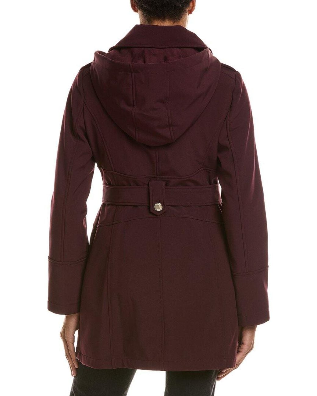 Kensie Brown Double Breasted Softshell Jacket