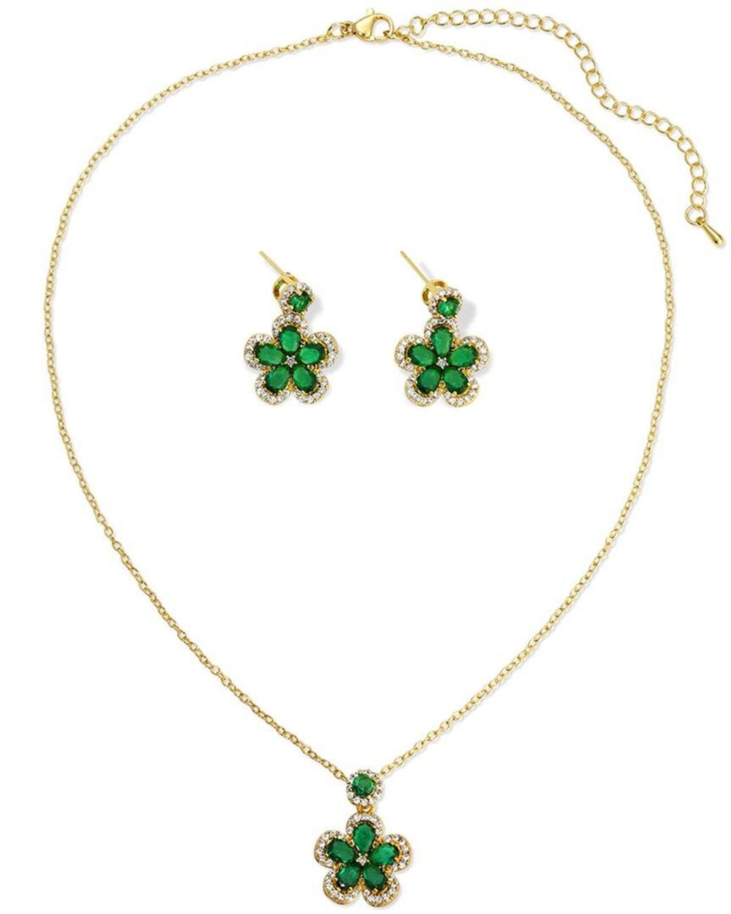 Eye Candy LA Multicolor Cz Necklace & Earring Set