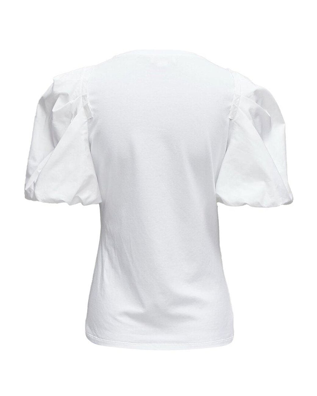 McQueen White Puff Sleeve Fitted Top, Size It (Authentic Pre-Loved)