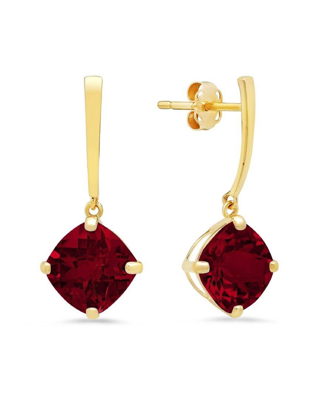 MaxColor Multicolor 14k 4.20 Ct. Tw. Garnet Drop Earrings