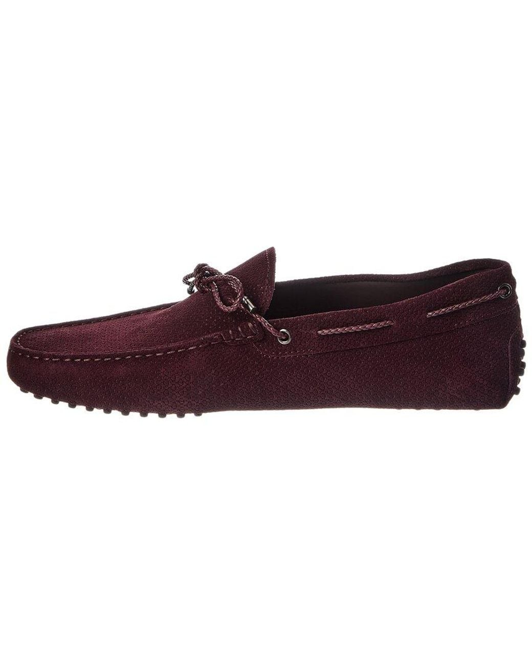 Tod's Red Laccetto Suede Loafer for men