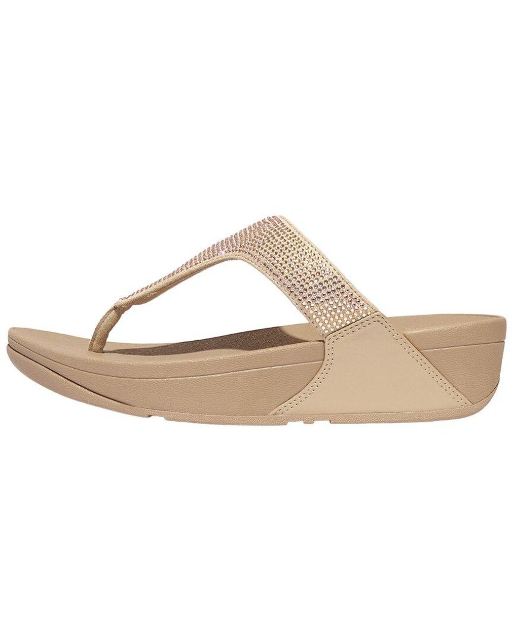 Fitflop Natural Lulu Crystal Embellished Toe Post Sandal