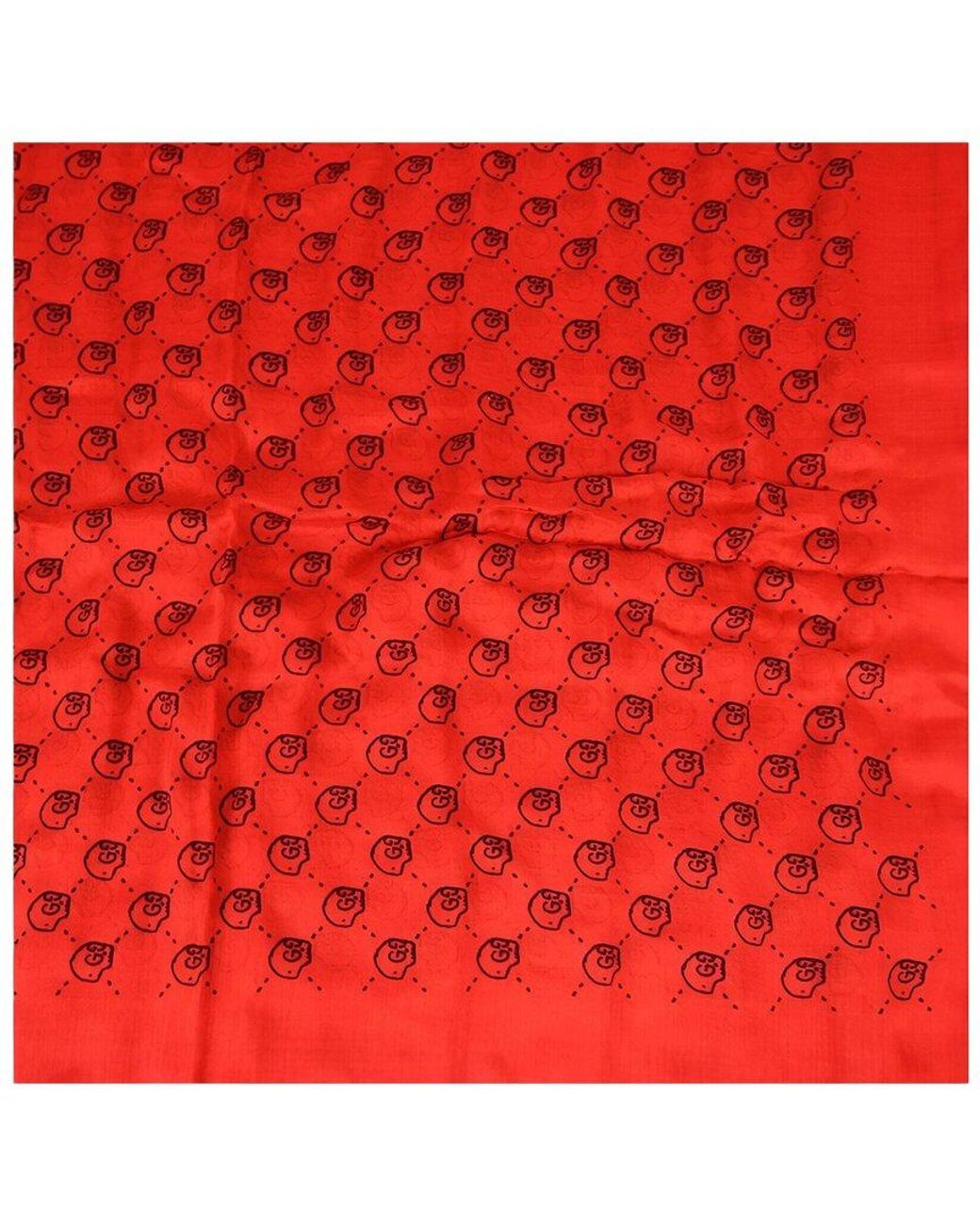 Gucci Red Silk-Blend Bandana/Square Scarf