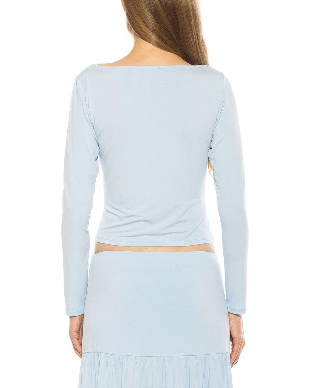 Alexia Admor Blue Dahlia Shirt