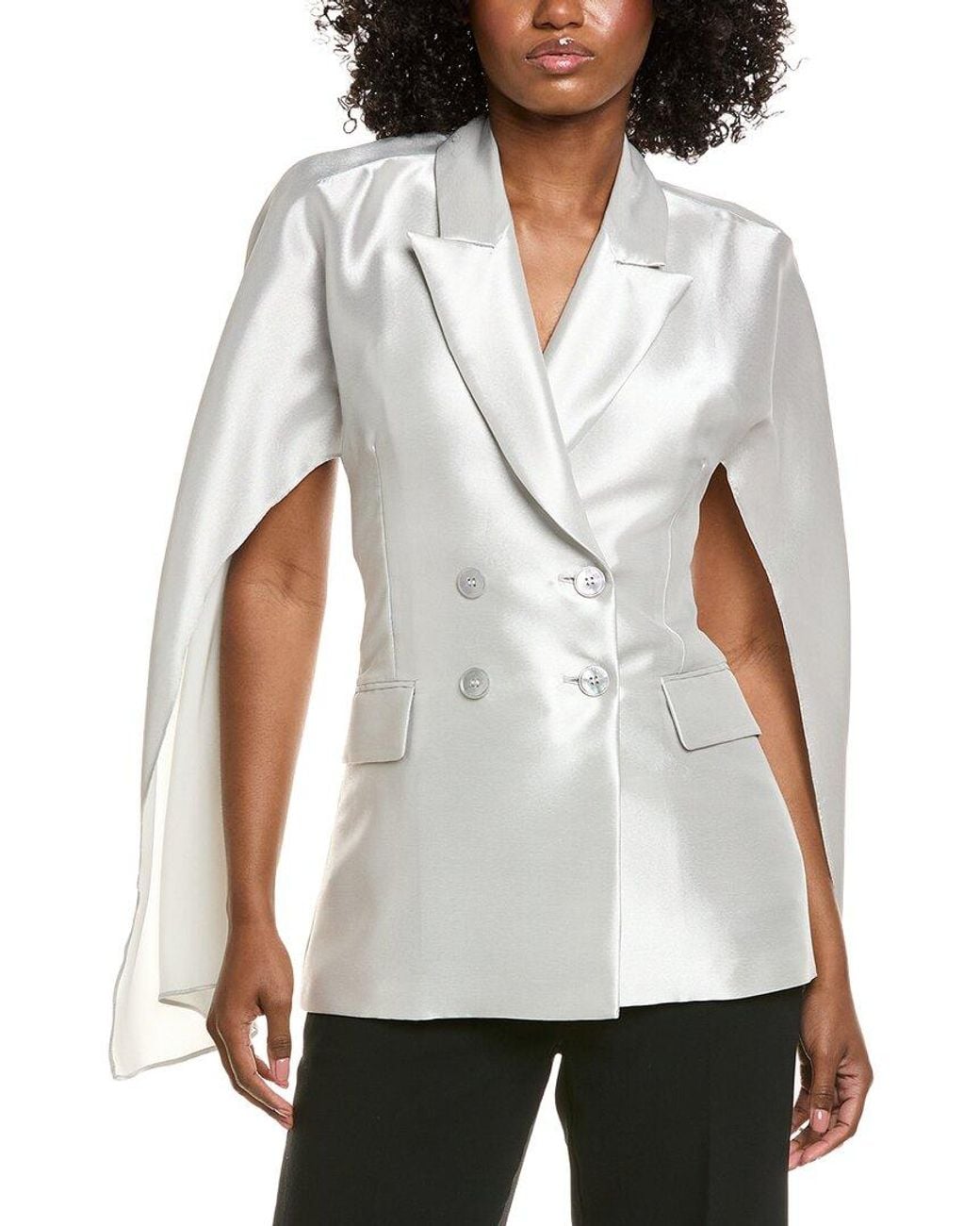 Max Mara White Pasta Silk-Blend Blazer