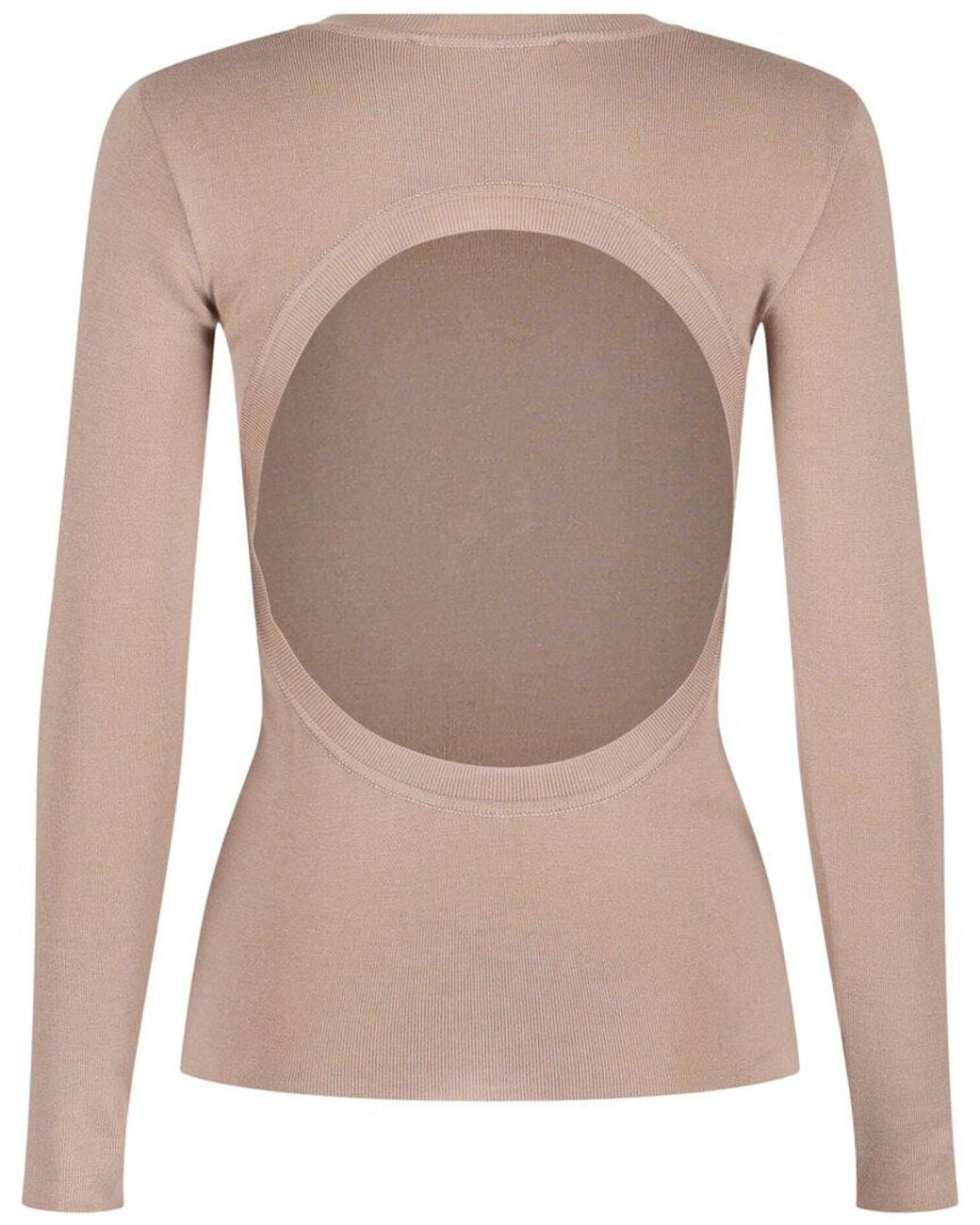 Valentino Brown Ribbed Long-Sleeve Sweater