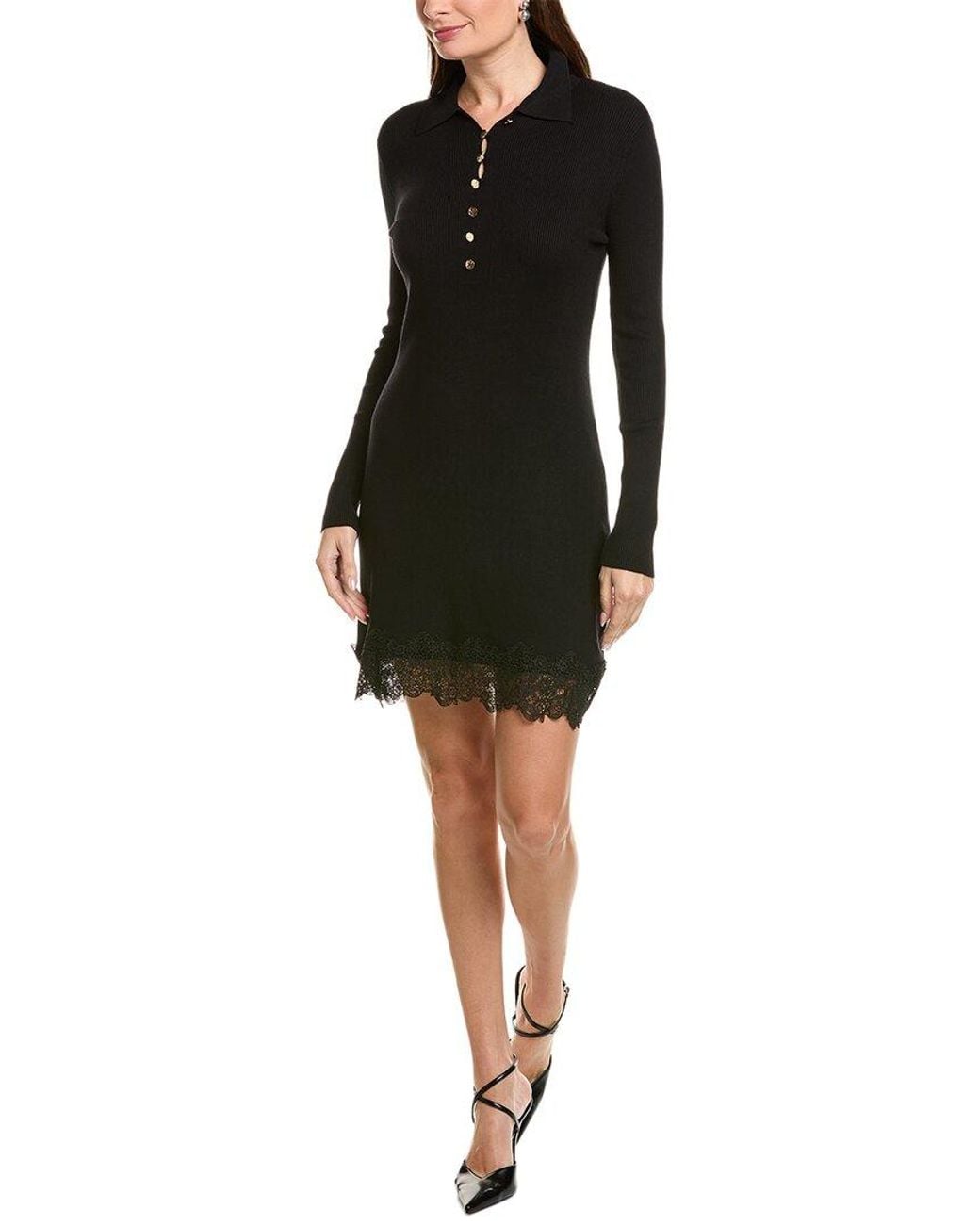 Ellen Tracy Black Rib Dress