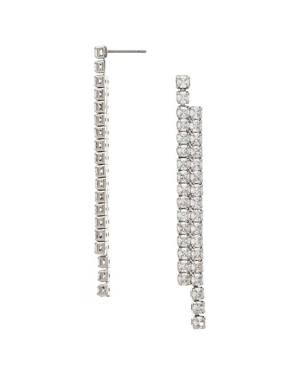 Rivka Friedman White Cz Dangle Earrings