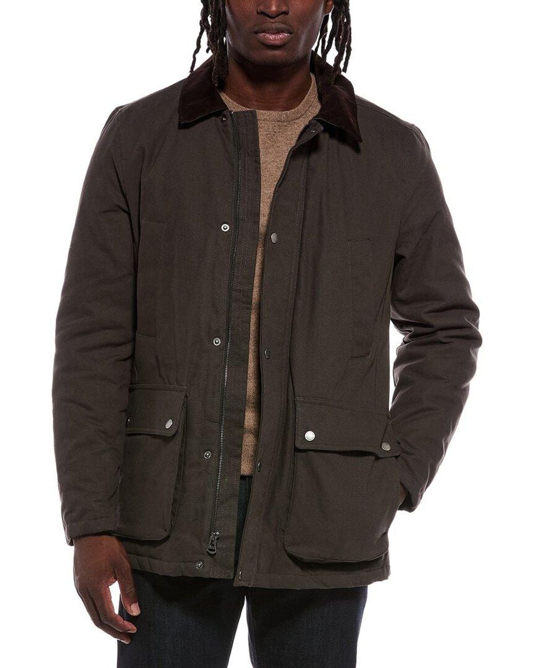 Cole Haan Black Coated Rain Jacket for men
