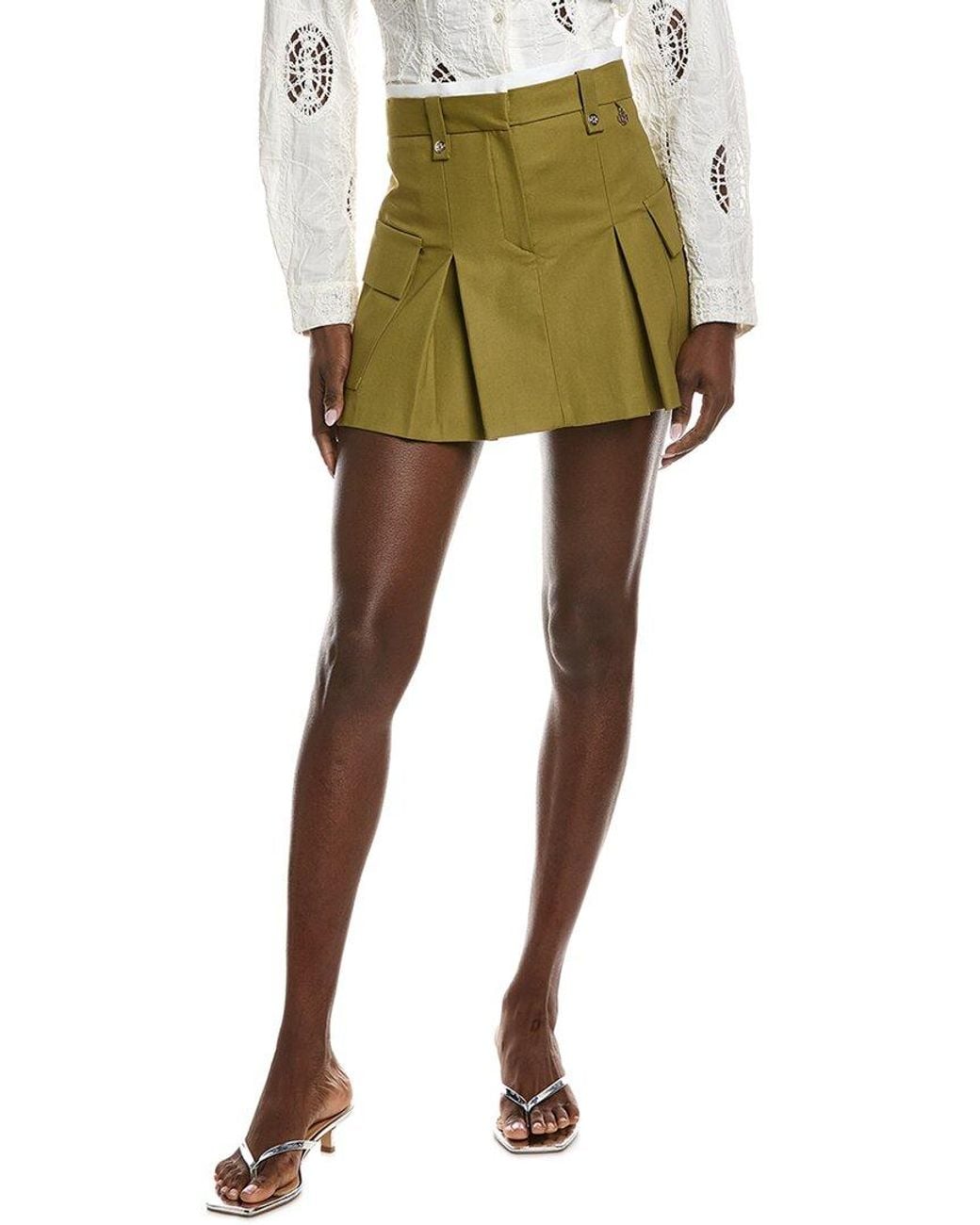 Maje Green Pleated Skirt