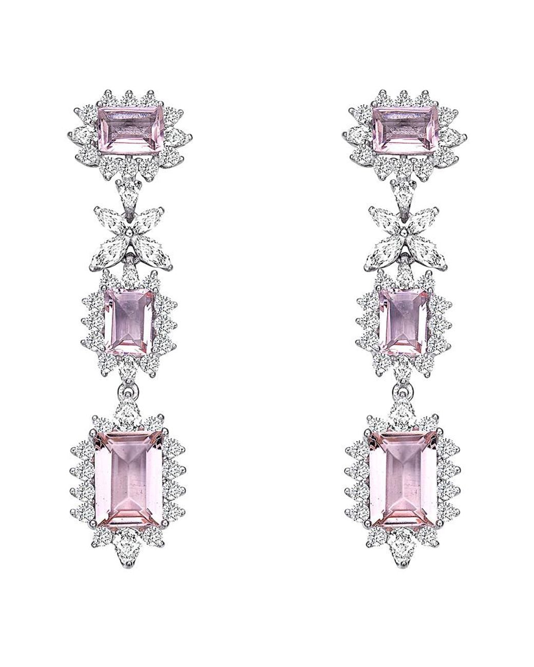 Genevive Jewelry White Silver Earrings
