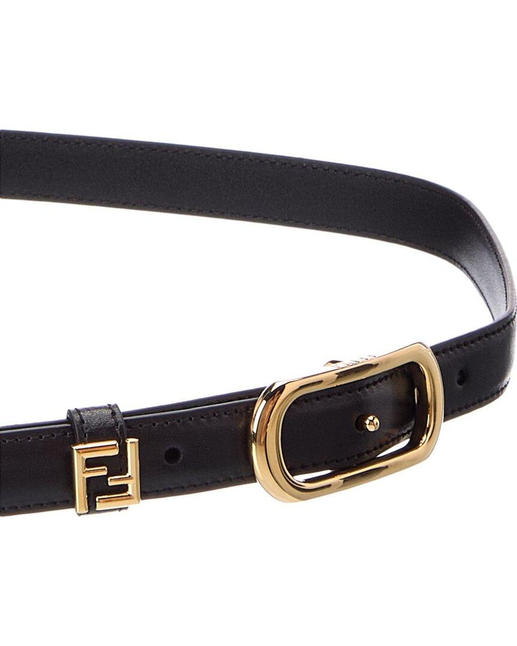 Fendi Blue Ff Leather Belt