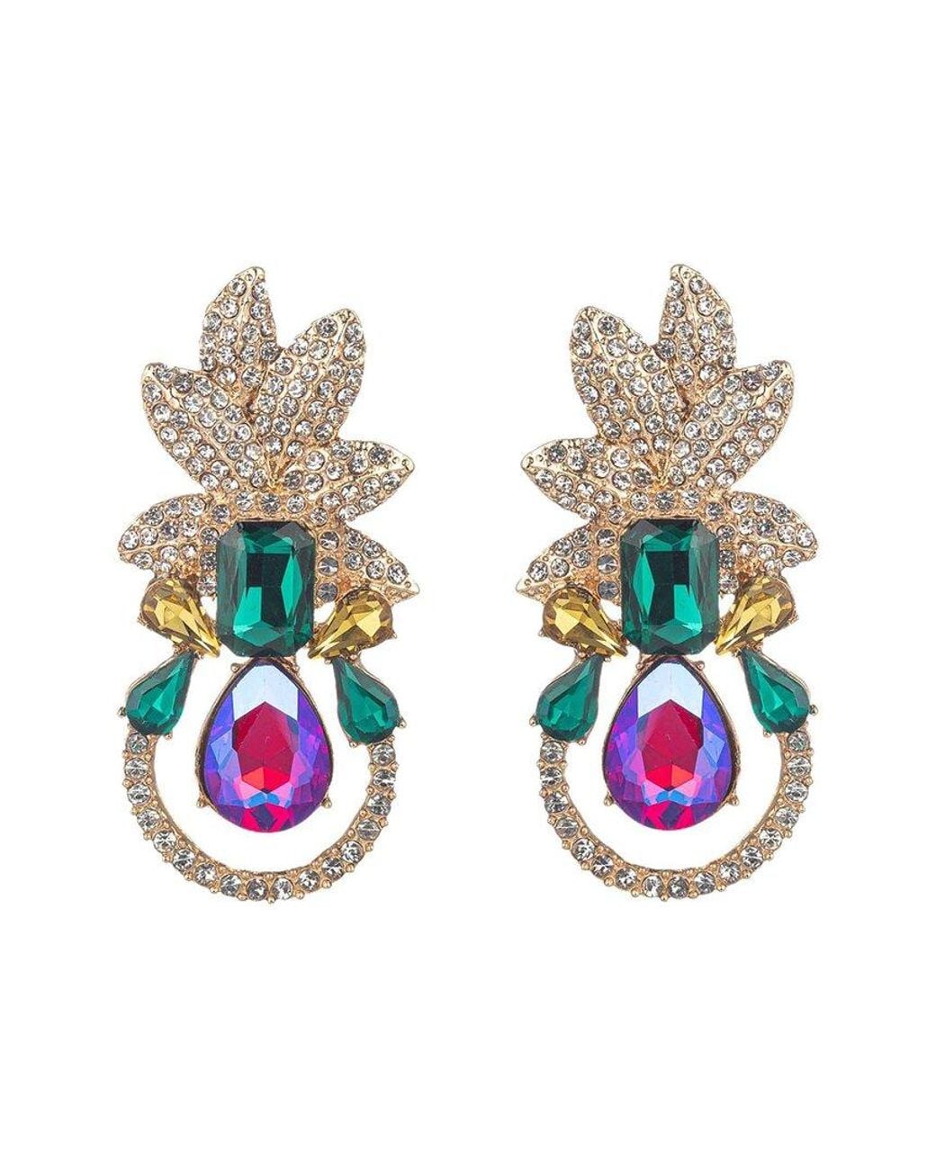 Eye Candy LA White Leaf Earrings