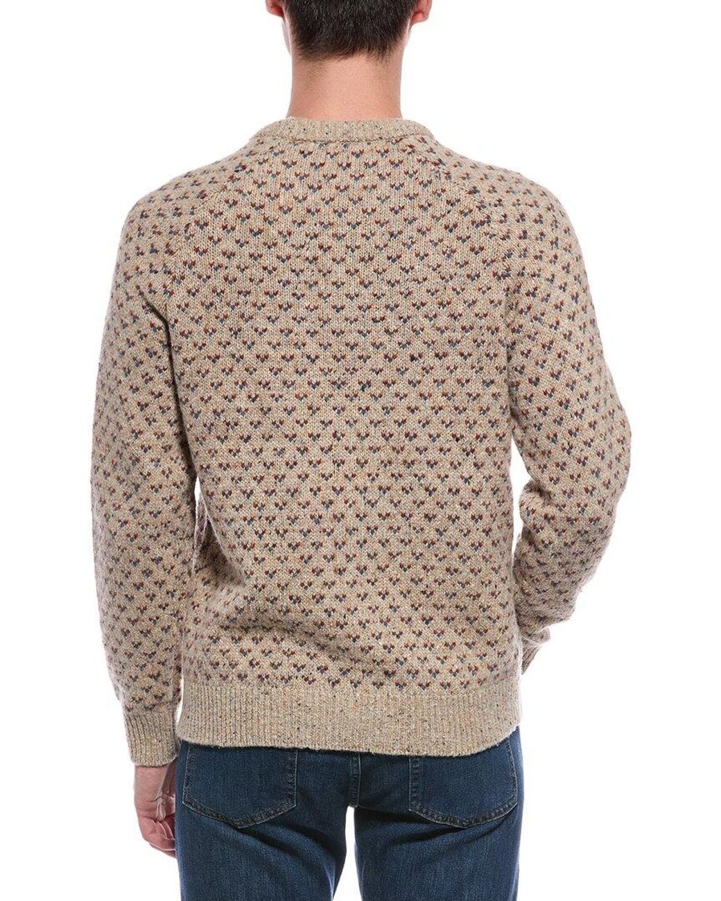 Faherty Brand Gray Donegal Wool-Blend Crewneck Sweater for men