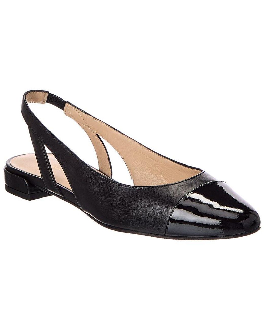 Stuart Weitzman Blue Sleek Leather Slingback Flat