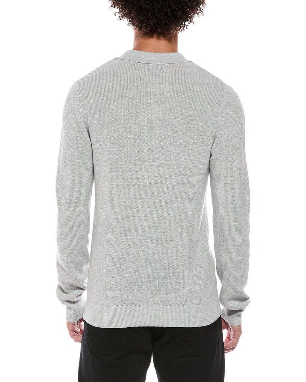 7 For All Mankind Gray Polo Sweater for men