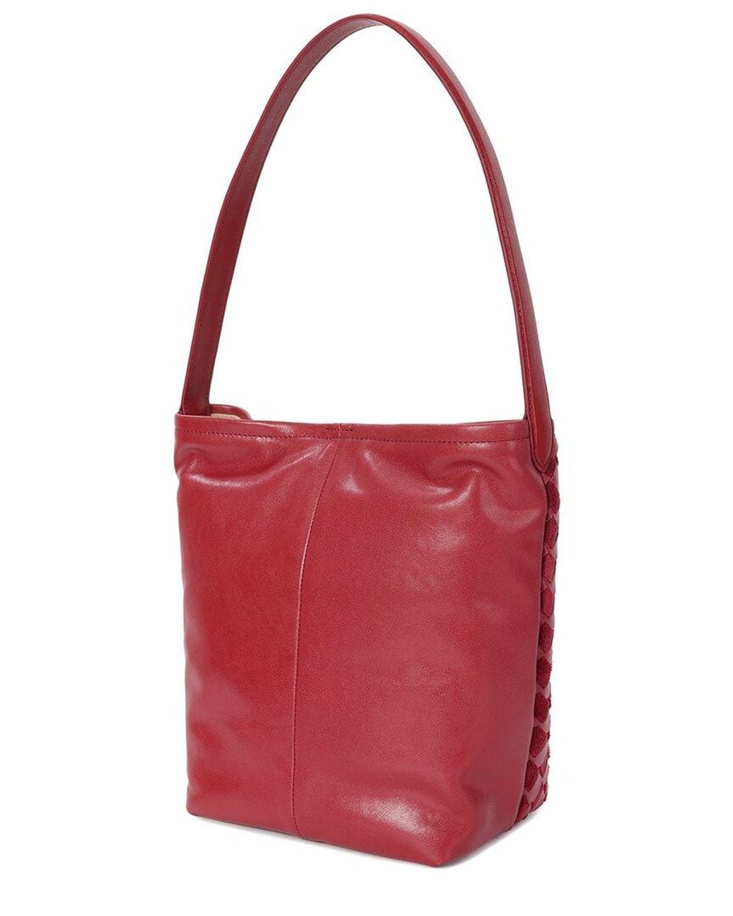 Tiffany & Fred Paris Red Woven Leather Shoulder Bag