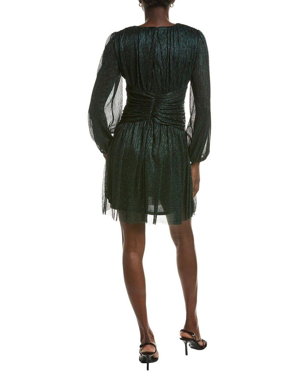 Maison Tara Black Long Sleeve Mini Dress