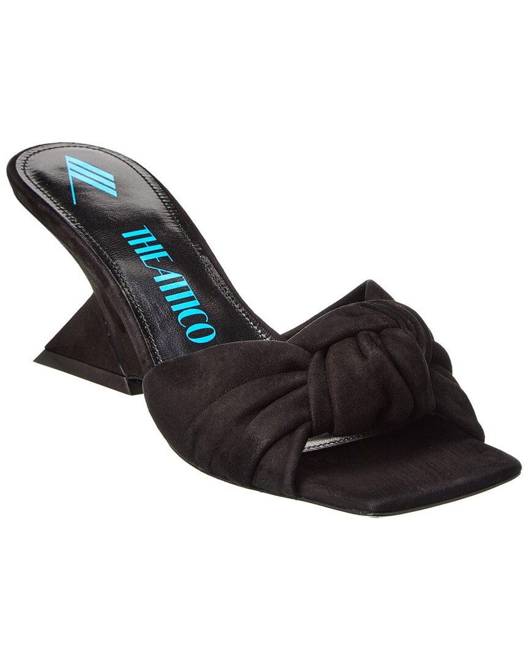 The Attico Black Duse Suede Sandal