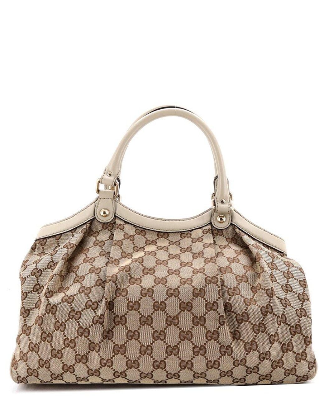 Gucci Brown Gg Canvas & Leather Sukey Tote Medium (Authentic Pre-Loved)