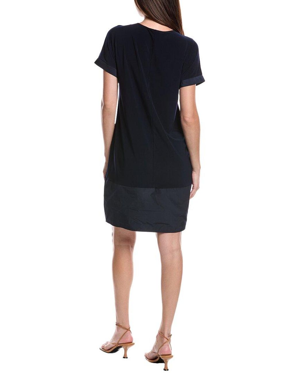 Joseph Ribkoff Blue Mixed Media Cutout Shift Dress