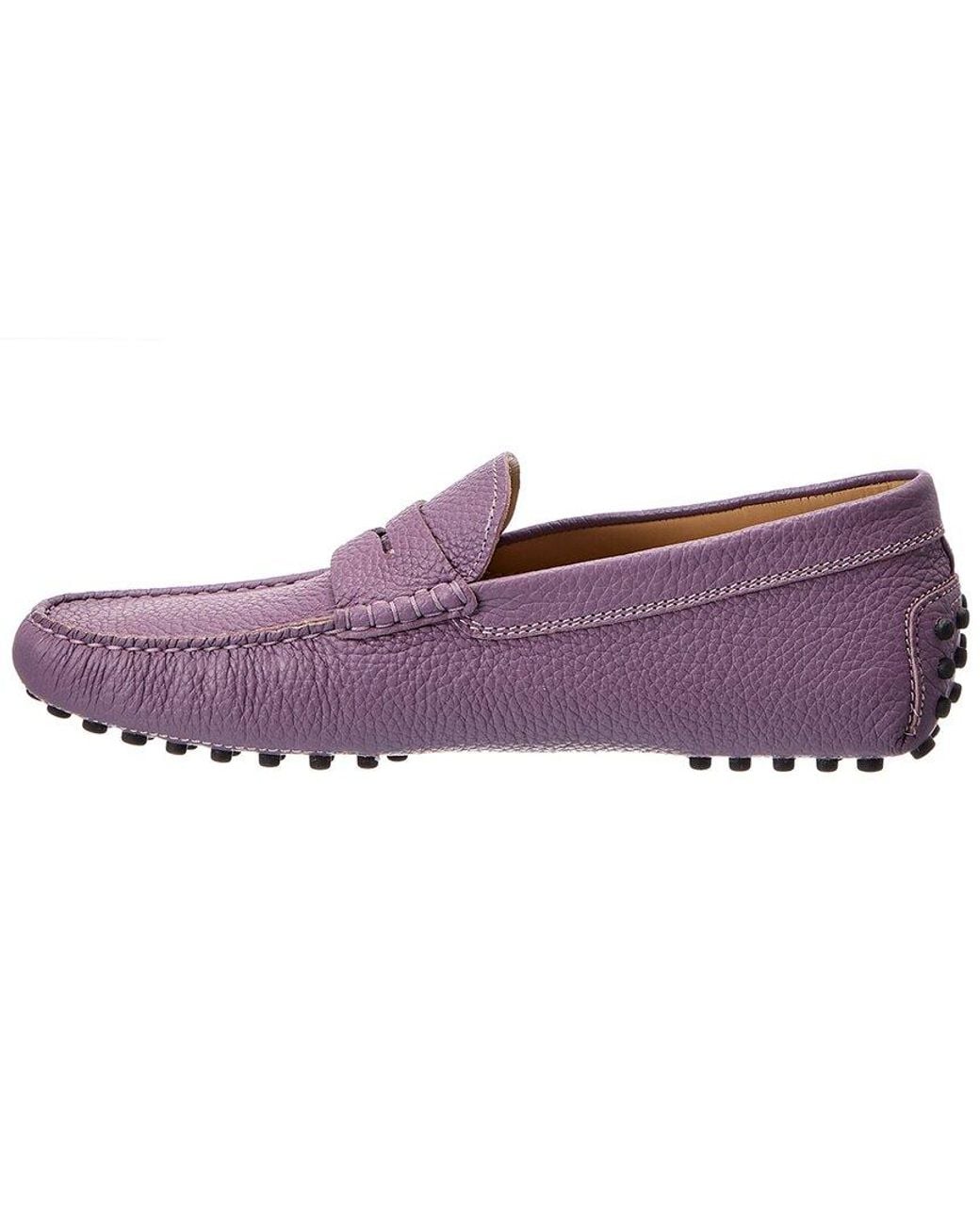 Tod's Purple Leather Driver for men