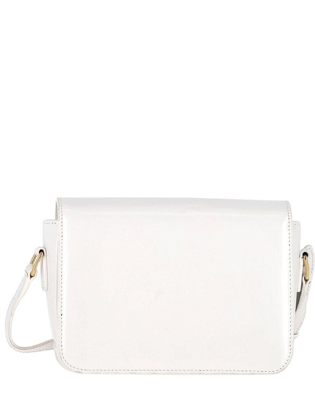 Céline White Calfskin Leather Teen Triomphe Bag (Authentic Pre-Loved)