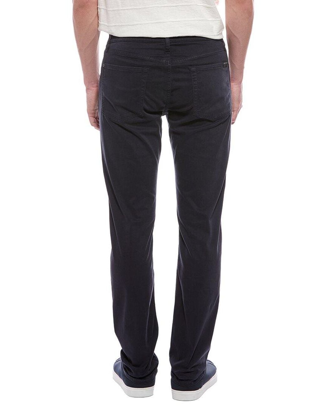 7 For All Mankind Black Slimmy Sateen Chino Jean for men