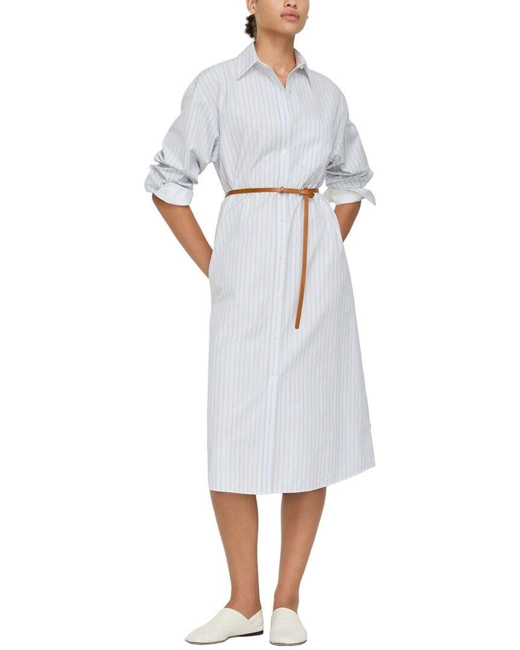 Lafayette 148 New York White Oversized Boyfriend Shirtdress