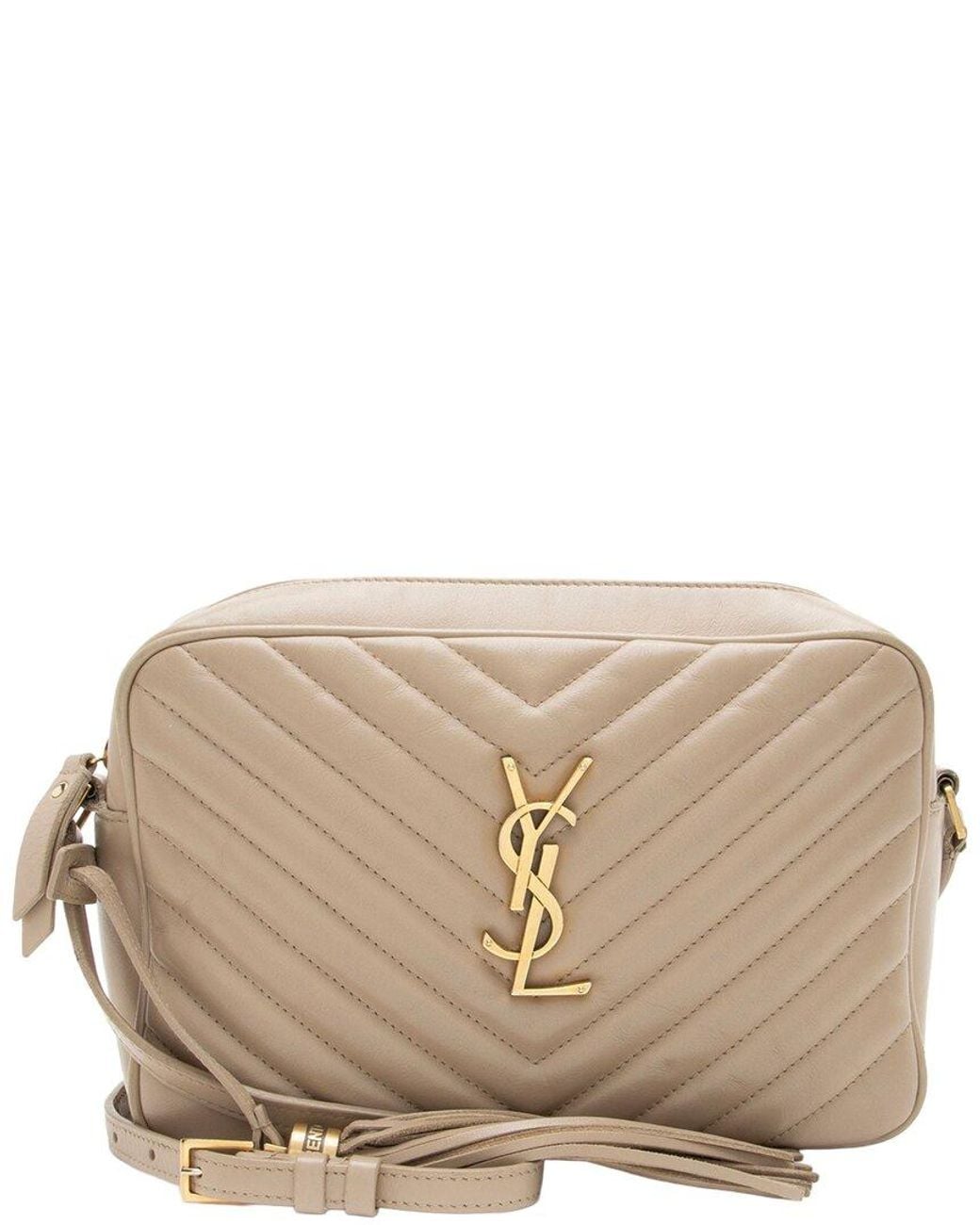 Saint Laurent Natural Matelasse Calfskin Monogram Lou Camera Bag (Authentic Pre- Loved)