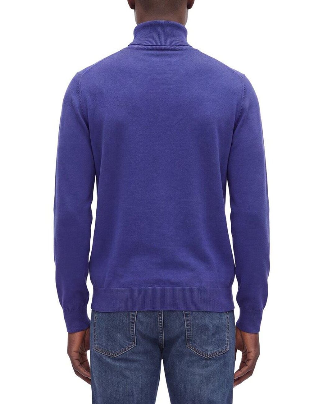 Gran Sasso Blue 100% Cashmere Turtleneck Sweater for men