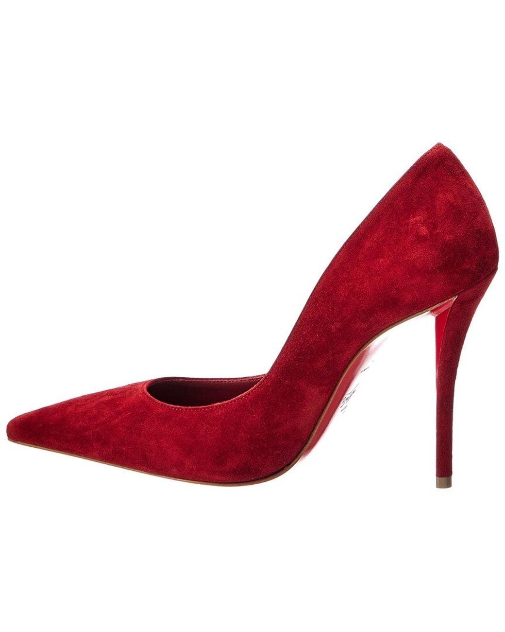 Christian Louboutin Red Miss Z 100 Suede Pump