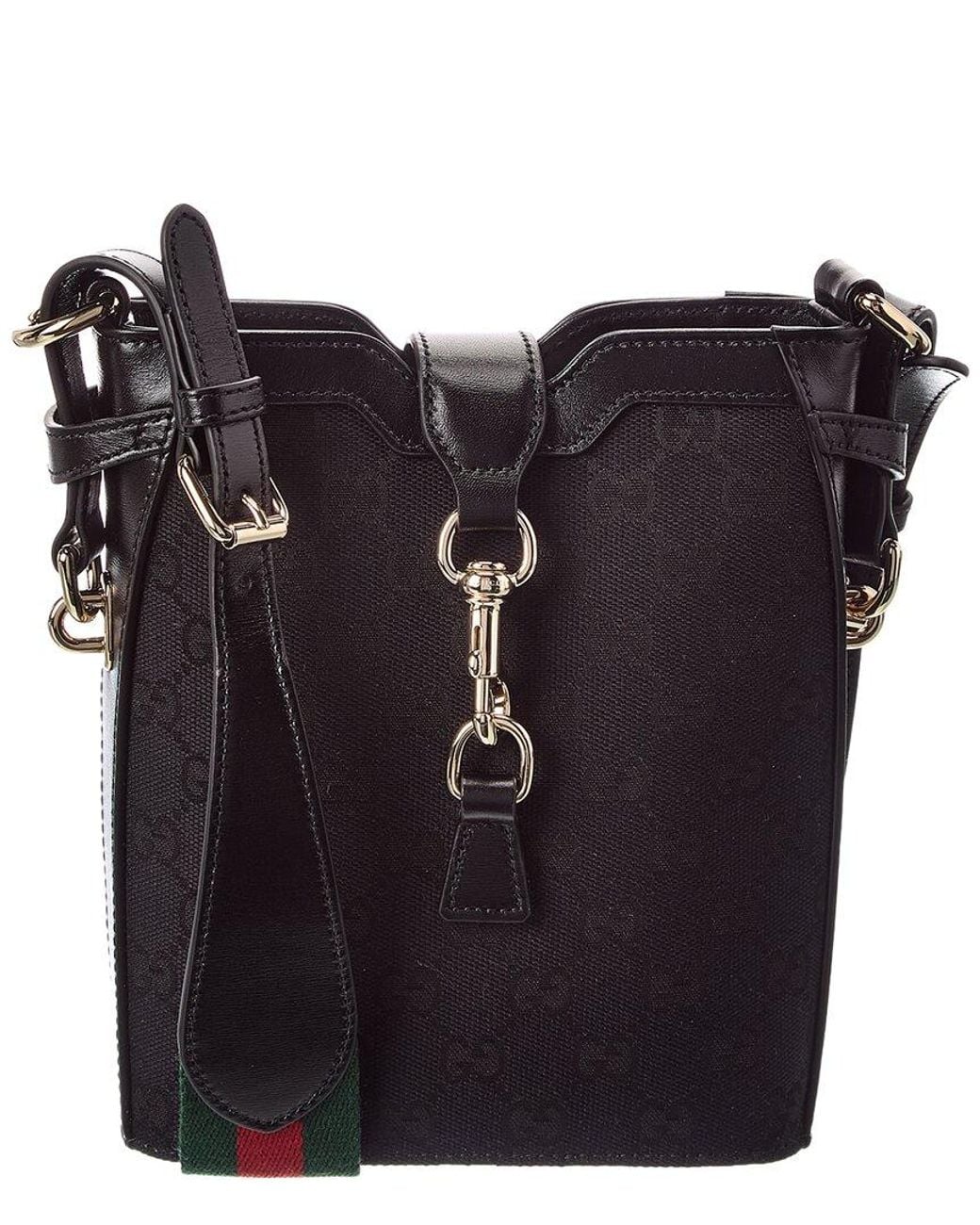 Mini Bagas Gucci Original Mini Gg Canvas & Leather Bucket Bag in Black | Lyst