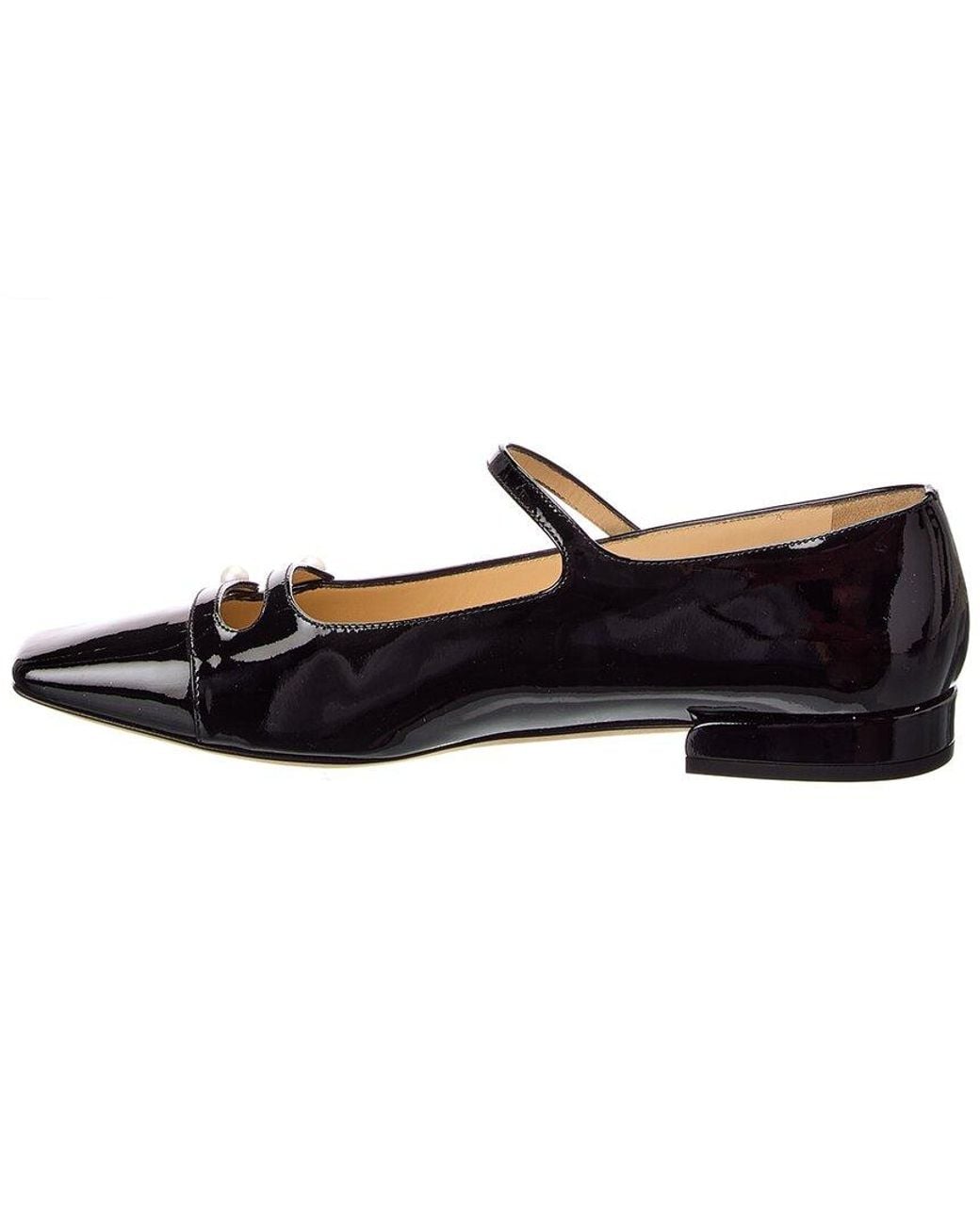 Jimmy Choo Black Anya Patent Ballerina Flat